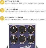 Donner EC1335 Purple Tape Delay Pedal Stereo True Bypass view 5