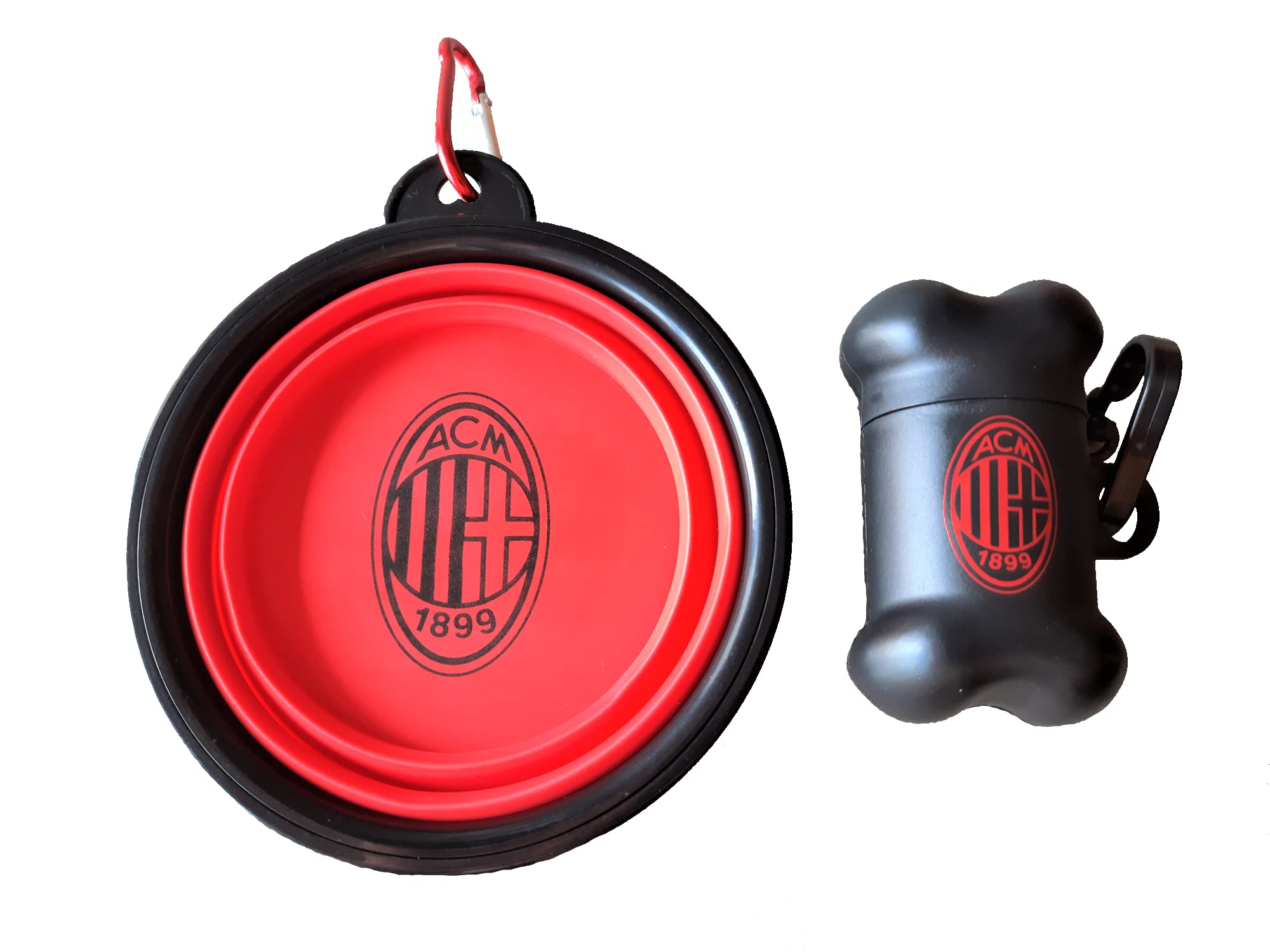 AC Milan Only4fan S.r.l. PETOUTSETACMILAN, Portable Bowl and Bag Holder AC Milan Official Product Unisex Adult, Black, Standard