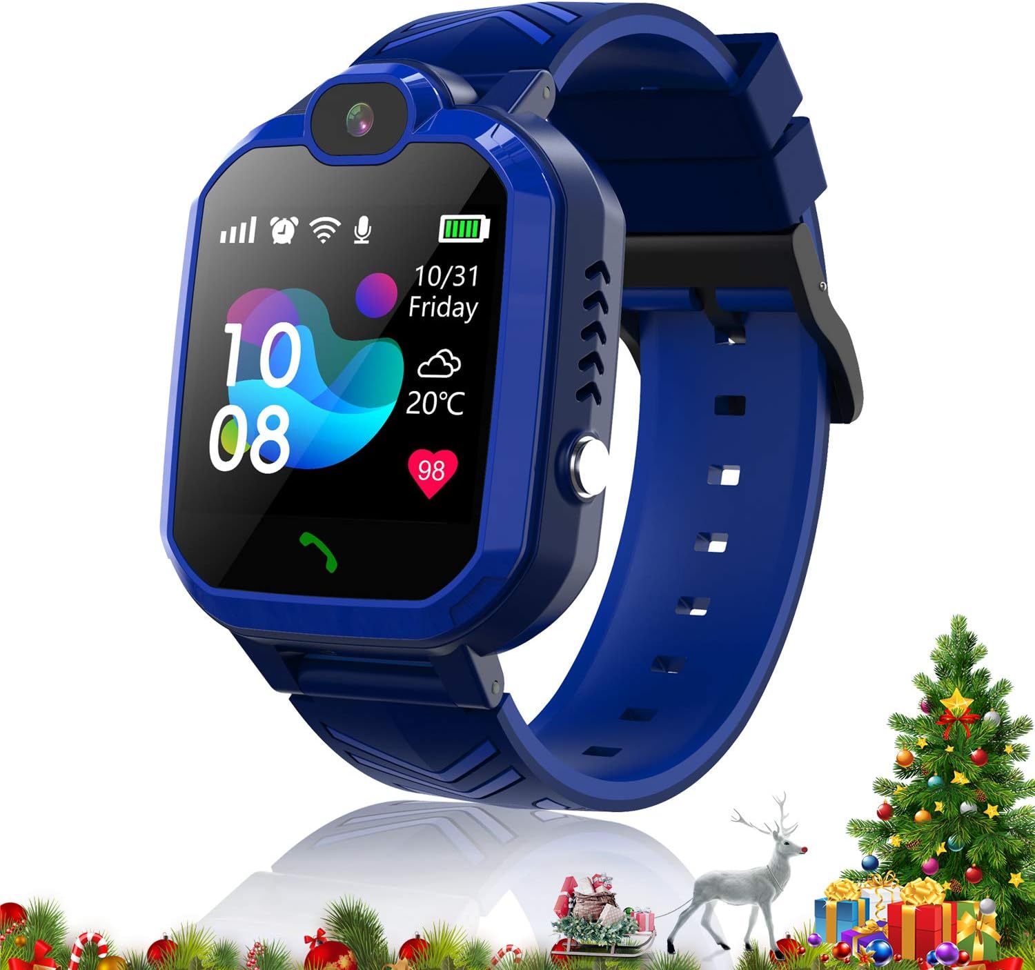 Kids Smartwatch Phone Waterproof Smart Watch for Kids Watch with GPS Tracker SOS Camera Alarm Clock Security Zone Voice Chat Smartwatch for Kids with Phone Birthday Gift for Girls Boys Watch Age 5-15