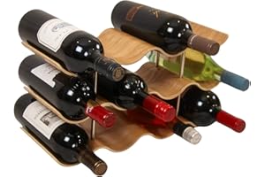 HomeDude 12-Bottle Wine Rack – 3-Tier Wooden Holder with Ash Veneer Finish, Stackable Freestanding Storage for Kitchen, Bar, 