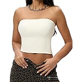 Women Soft Tube Tops Summer Going Out Tops Double Lined Bandeau Basic Tank Top