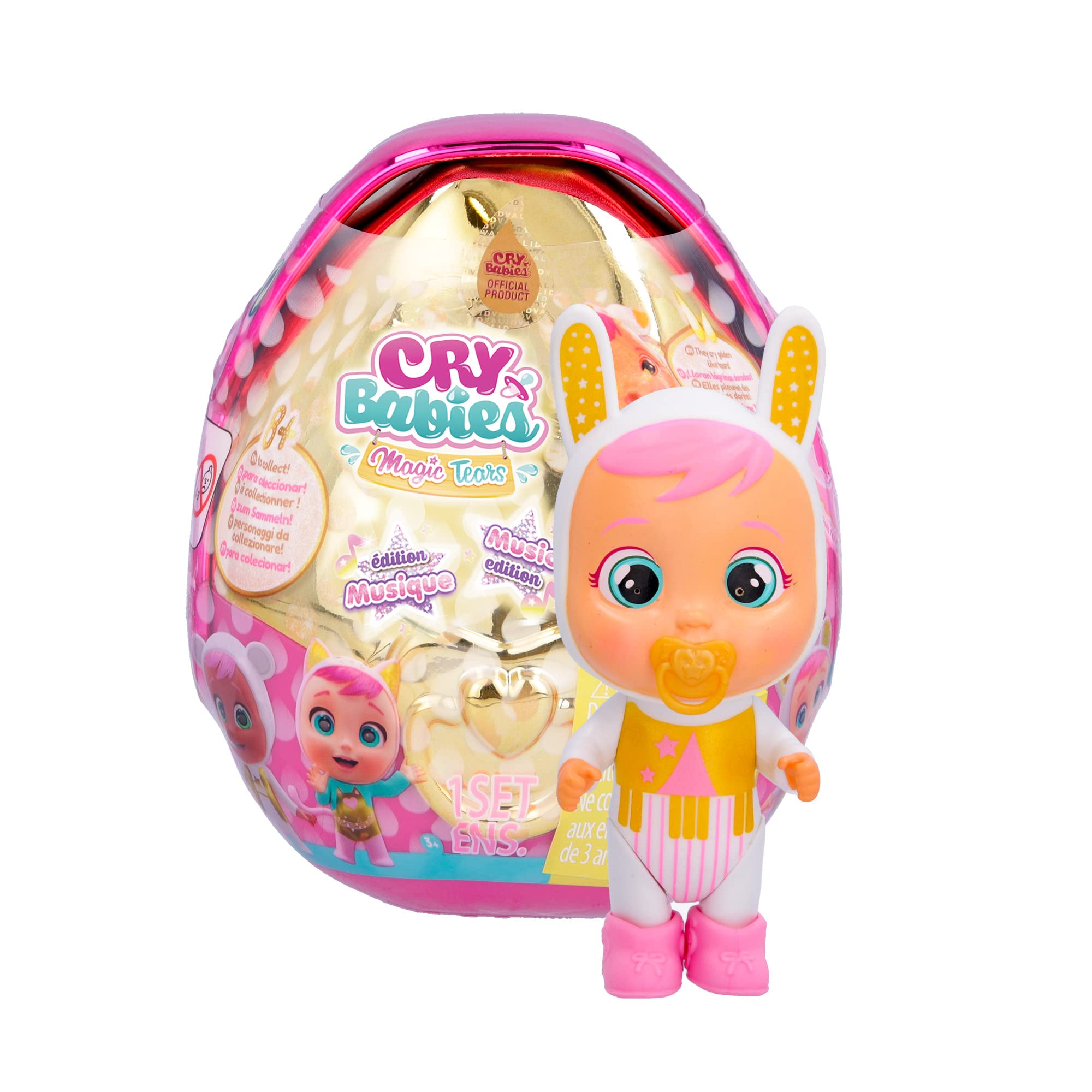 BEBÉS LLORONES LÁGRIMAS MÁGICAS Music House (Music Edition) Mini Baby Crying Surprise Collectible with 8 Accessories - Doll for Girls + 3 Years, 88139