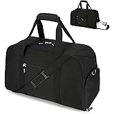 Searock 21 Inch Gym Bag with Shoe Compartment, Sports Duffle Bag for Travel, Carry On Duffel Bag, Weekender Overnight Bags for Men and Women Traveling, Black