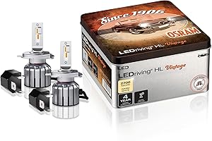 OSRAM LEDriving HL VINTAGE, ≜ H4/H19/R2, LED High/Low Beam Lamps, Off-road only, non ECE, +300% more brightness, 2700K, metal box (2 lamps)