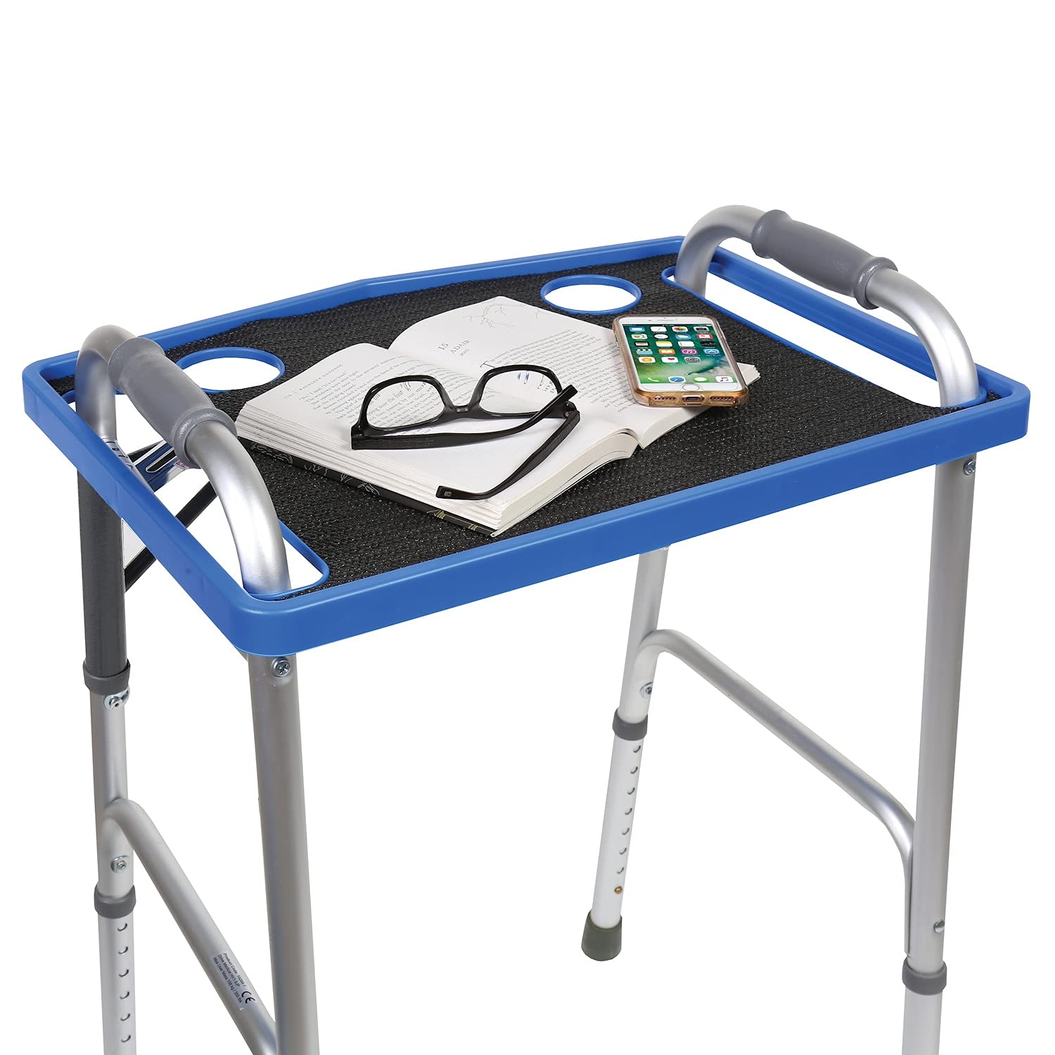 Support Plus Walker Tray Table - Mobility Table Tray for Walker, Non Slip Walker Tray Mat, Walker Accessories Mat, Cup Holder for Walker (21
