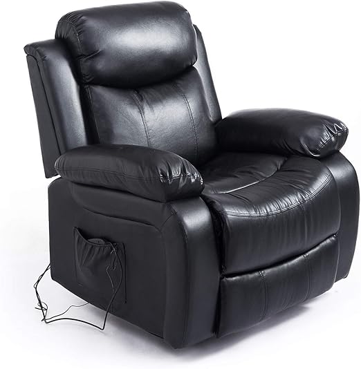 Deluxe Electronic Heated Massage Sofa Recliner Chair Swivel