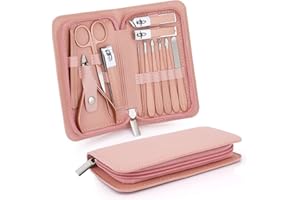 LIFHAP Manicure Set-Stainless Steel Nail Care Set-12 in 1 Professional Ingrown Toenail Clipper Grooming Tool-Pedicure Kit & Toe Nail Cutter-Men Gifts for Grandpa Dad Husband on Fathers Day (Rose Gold)