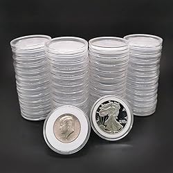 50pcs Clear Plastic Coin Capsules, Coin Collection