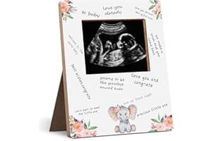 Hatzelou Pink Elephant Baby Shower Sign Picture Frame, Pregnancy Announcement or Gender Reveal Party Display, 4.3 * 5.3 IN Photos