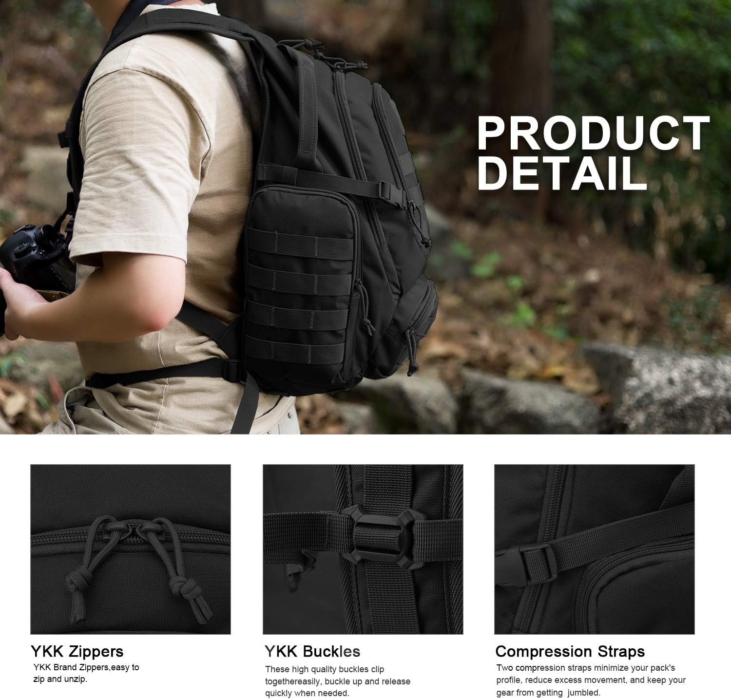 Mardingtop Tactical Backpack Military Rucksack 26L For Men Women Patrol MOLLE Assault Bag Daypack Or Motocycling pack for Outdoor Camping Hiking Sport Travel - Image 5