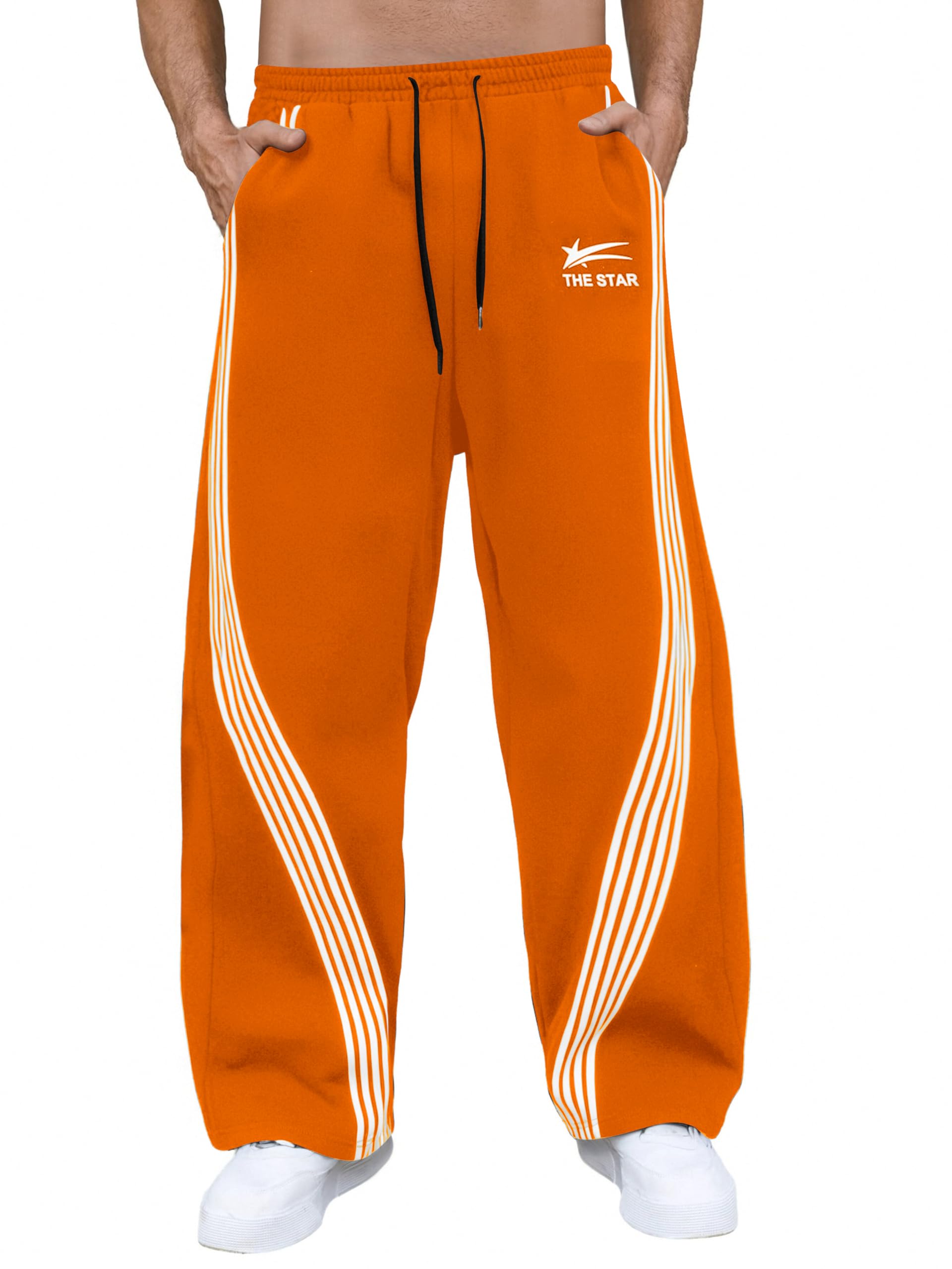 GORGLITTER Men's Baggy Wide Leg Sweatpants Y2K