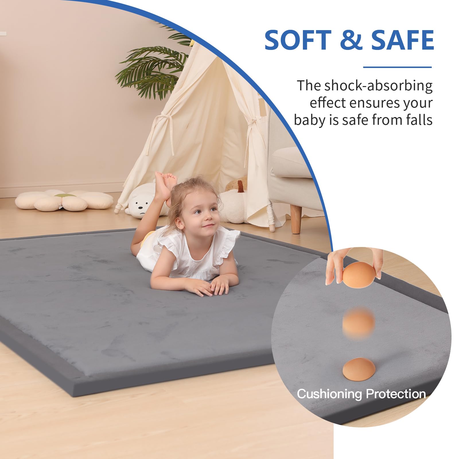 Huloo Sleep Ultra Soft Baby Play Mat for Floor,1.3