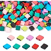 Pandahall 180Pcs 2 Hole Tila Beads 5mm Flat Square Seed Beads 9 Colors Synthetic Hematite Spacer Bead for DIY Craft Bracelet Necklace Earrings Making