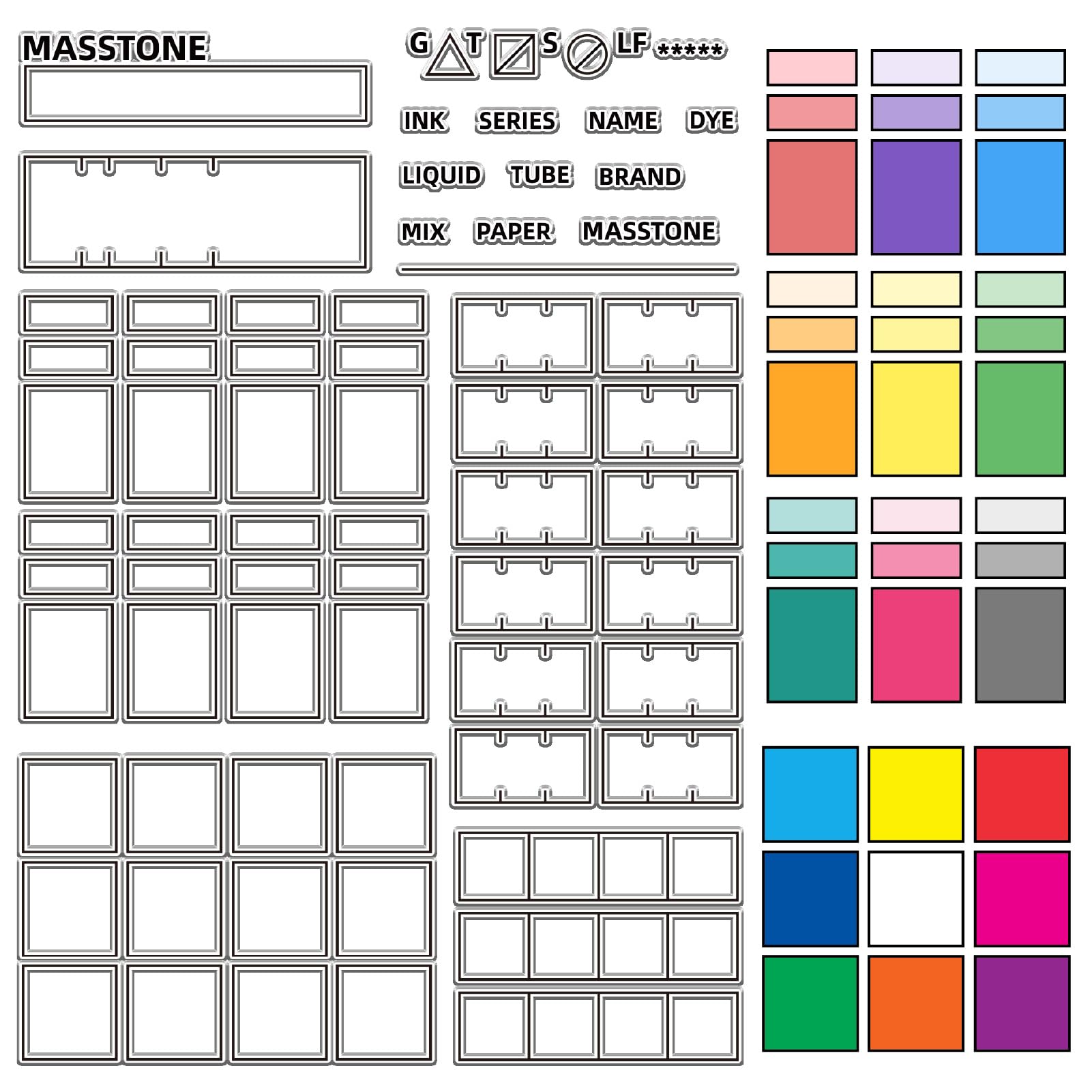 CRASPIRE Color Swatch Palette Clear Rubber Stamp Big Size 11.7x8.3 inch Vintage Transparent Silicone Seals Stamp for Journaling Card Making DIY Scrapbooking Handmade Photo Album Notebook Decor