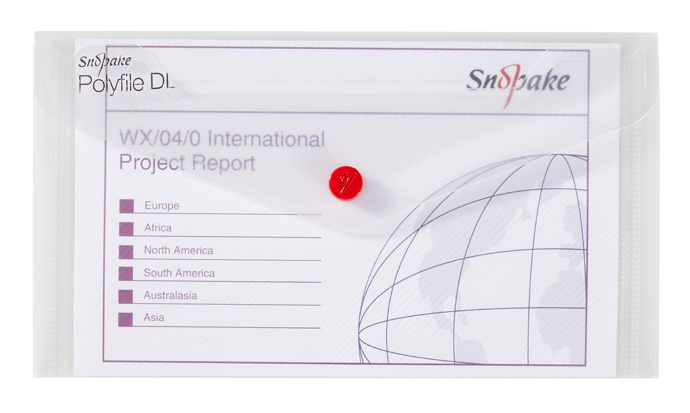 Snopake DL Polyfile Popper Wallet with Press Stud Closure – Clear [Pack of 5] Ref: 10057