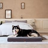EHEYCIGA Orthopedic Dog Bed Large 89x58x9cm Grey with Removable Cover view 9