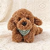 KIRIGAMI Dog Stuffed Animal, Golden Doodle Puppy Plush Toy with Realist Weighted Soft dog stuffed gift for kids,11 inches (Brown Color)