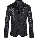 Cloudstyle Men's Dress Floral Suit Notched Lapel Slim Fit Stylish Blazer Dress Suit