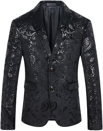 Amazon.com: Cloudstyle Saco tipo blazer para hombre con estampado floral,  solapa con muescas, ajustado : Ropa, Zapatos y Joyería