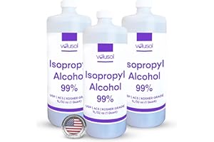 VOLU SOL Volu-Sol Isopropyl Alcohol 99% (Isopropanol) - High Purity, USP | Kosher IPA for Lab Equipment, Electronics, & Medical Cleaning - Clear Bottle, 1L/ 32 oz. (3 Pack)