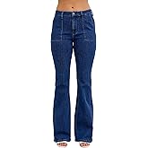 Judy Blue Women's High Rise Patch Pockets Flare Leg Jeans