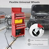 TANGZON Lockable Rolling Tool Cabinet with Middle Compartment Red view 5