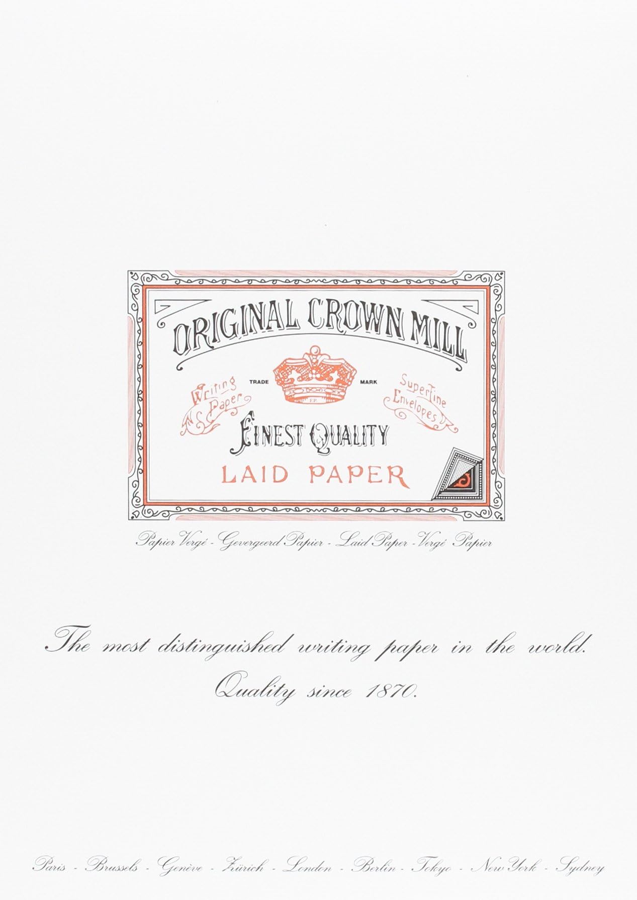 Original Crown Mill A4 Classic Line Texture Laid Writing Pad - White (Pack of 50)
