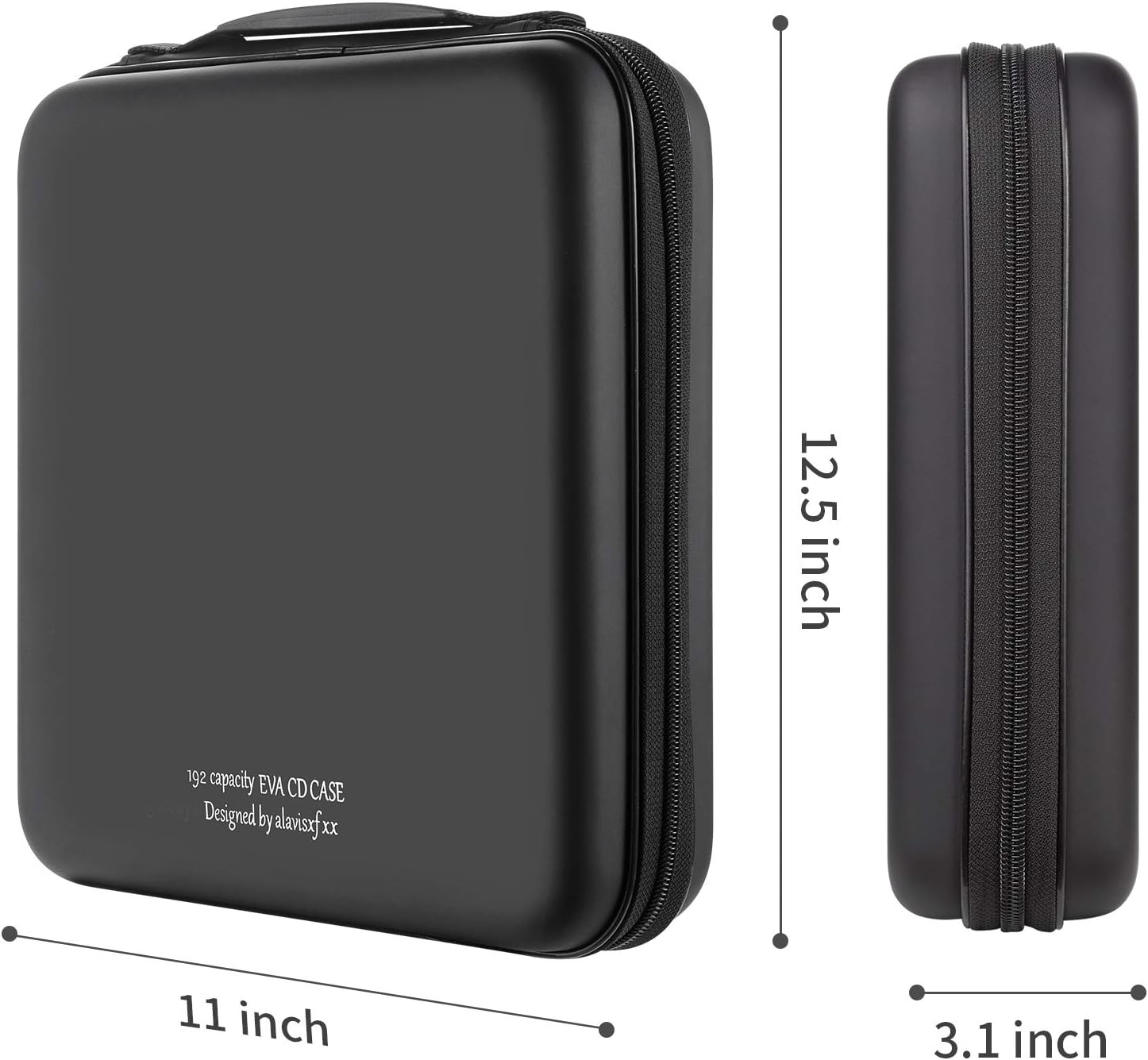 alavisxf xx CD Case, 192 Capacity EVA Protective Blu-ray DVD Case Portable Zipper CD Case Holder Disc Storage Organizer Wallet Bag for Car Home Travel (192 Capacity, Black192): Automotive