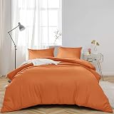 MOONLIGHT20015 Single Duvet Cover Set Rust Solid Microfiber 135x200 cm view 3