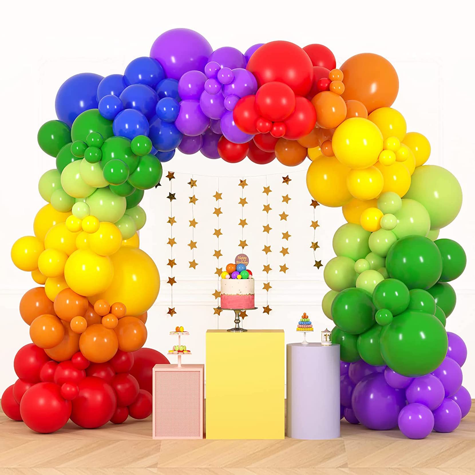 Balloon Arch Garland Kit, 151PCS Colorful Birthday Decorations Pastel Balloons for Boys Girls Kids Rainbow Birthday Party, Baby Shower, Wedding Anniversary, Carnival Party Supplies