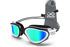 Otionus Swim Goggles, Polarized Adult Swimming Goggles Bungee Strap No Hair Pulling Anti-fog Pool Goggles for Men Women