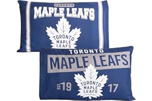 NHL Toronto Maple Leafs Set of 2 Pillowcases EXPRESSIONS Reversible Soft & Durable – Standard Size 20” x 30”– Fun Double-Side