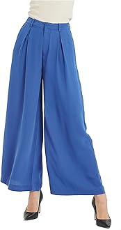 TronjoriWomen High Waist Casual Wide Leg Long Palazzo Pants Trousers Regular Size