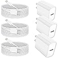 Apple MFi Certified 3Pack iPhone Fast Charger - 6FT USB C to Lightning Cable, PD Wall Adapter for iPhone 14/13/12/11/Pro Max/XR/XS/X/SE