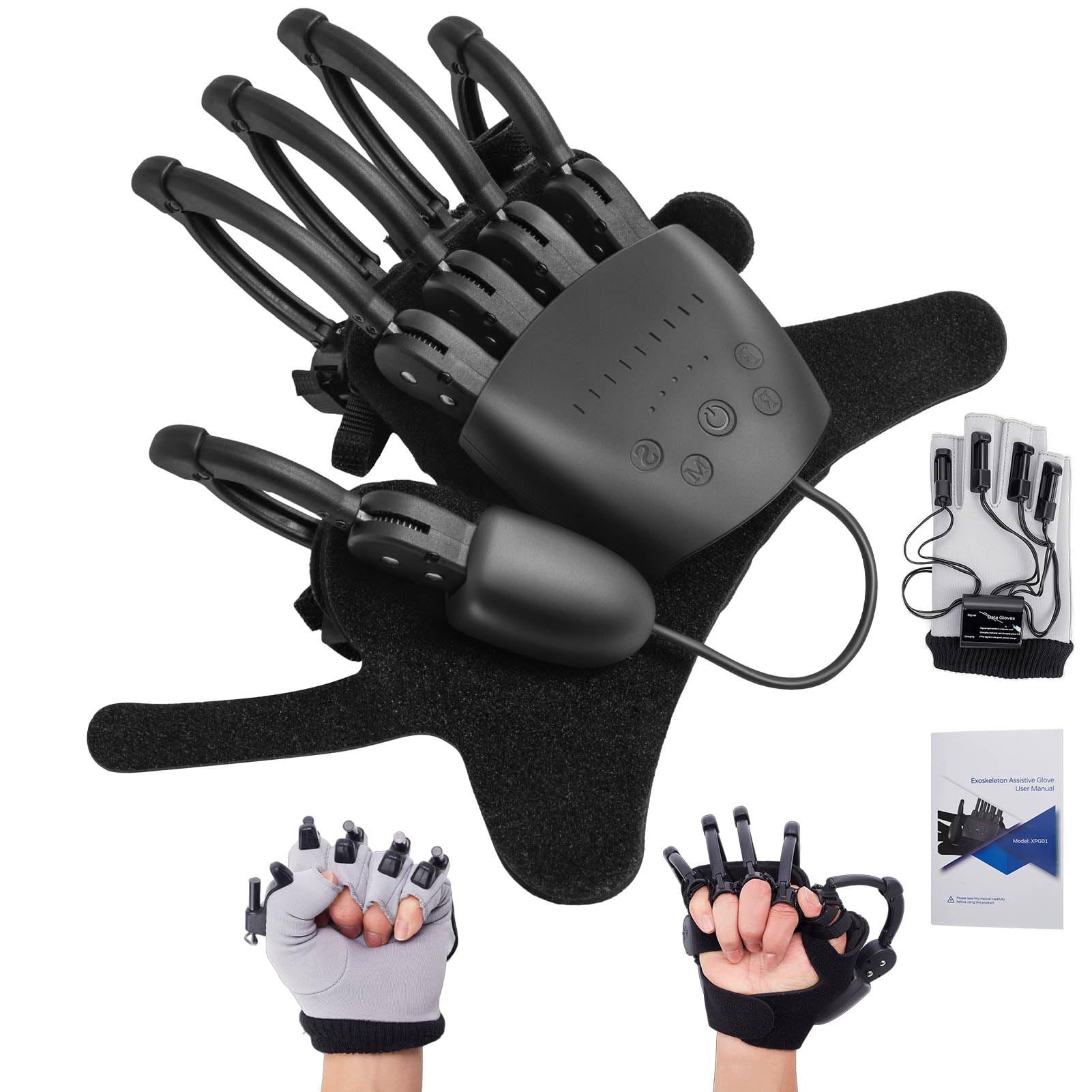 Photo 1 of Hand Rehabilitation Robot Gloves for Stroke, Robotic Hand Glove for Stroke Rehab, Adjustable Strength, 4 Modes, Finger Training Therapy Equipment for Hemiplegia Stroke Patient with USB Chargeable