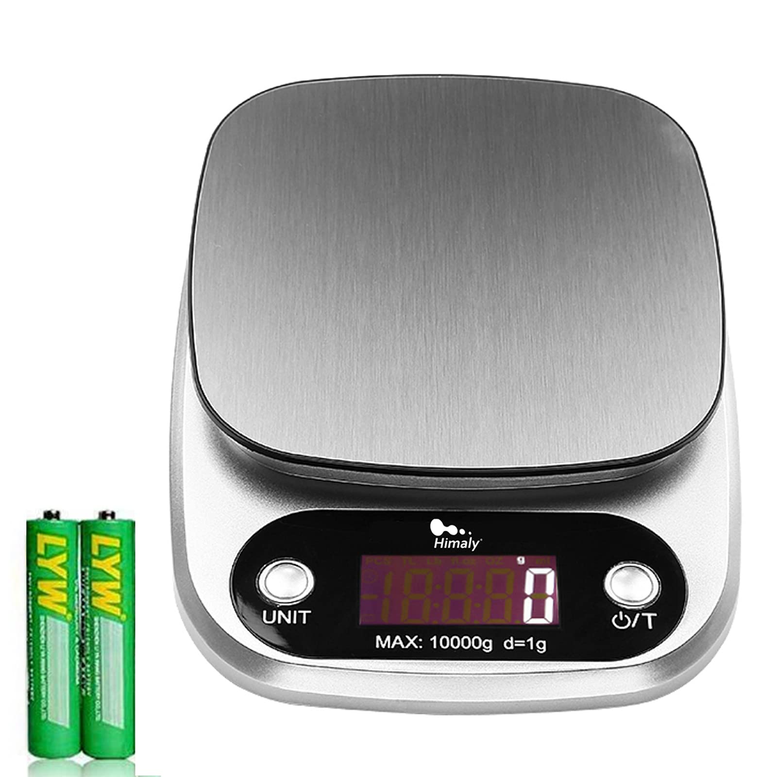 Digital Kitchen Weighing Scale 22lb 10KG/1g Multifunction Electronic Food Baking Cooking Scale with Stainless Steel High Accuracy Pocket Scale with LCD Display and and Tare Function