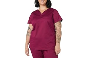 Amazon Essentials Women's Classic Fit V-Neck Short Sleeve Scrub Top (Available in Plus Size)