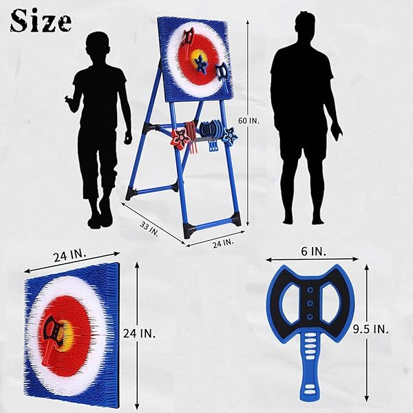 STIATU AXE THROWING BRISTLE TARGET WITH 8 THROWING AXES SET,AXE THROWING GAME FOR BACKYARD, INDOOR &OUTDOOR,YARD GAMES,CARNIVAL GAMES