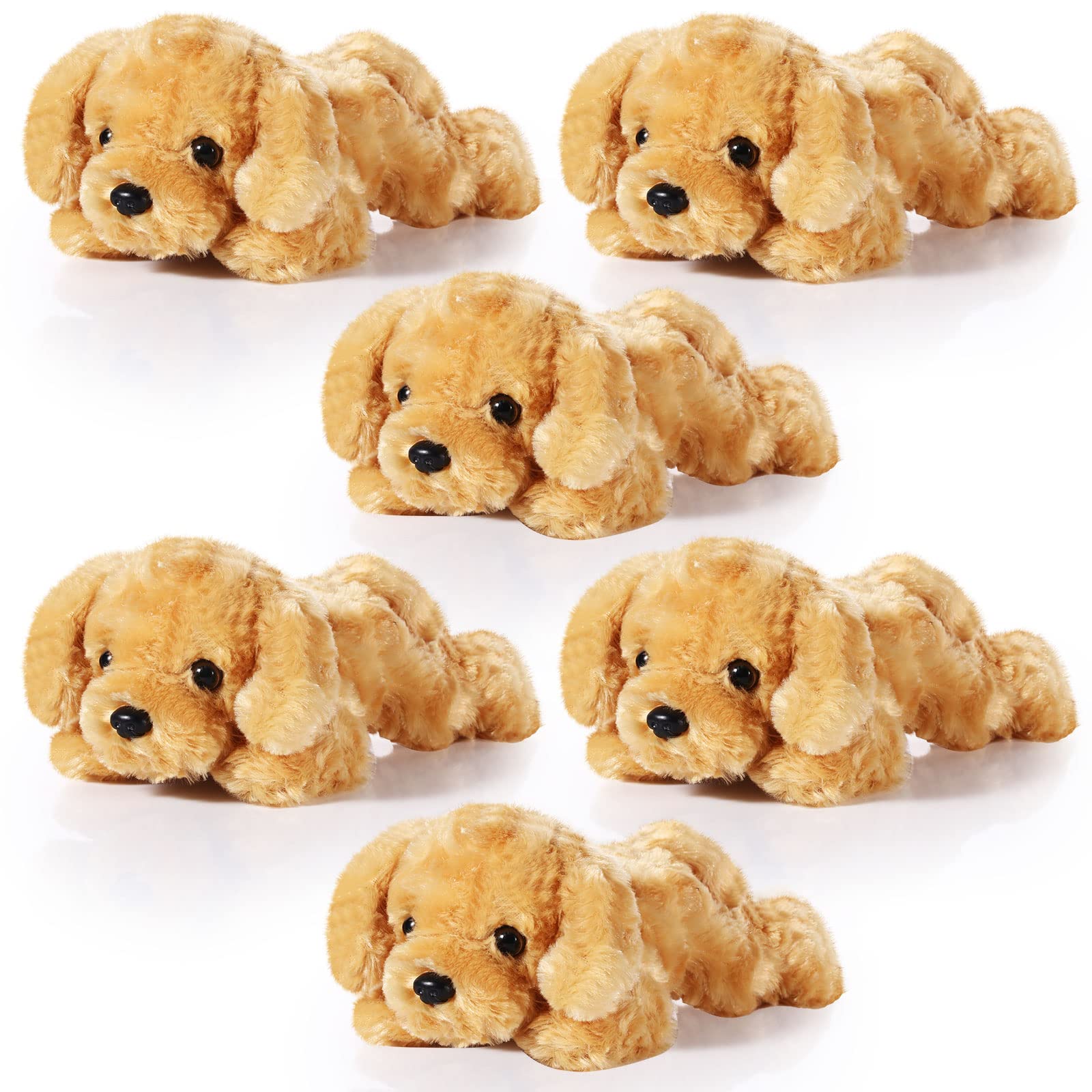 Photo 1 of 6 Pcs 8 Inch Dog Stuffed Animal Plush Dog Puppy Soft Plush Dog Pillow Toy Fluffy Puppy Set for Kids Girls Dog Theme Party Favor Birthday Baby Room Home Decor (Brown, Lovely Style)