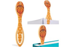 Gifts for Readers & Writers Bookmark Reading Light Basketball -2in1 Clip On Bookmark Mini Book Light for Reading in Bed, Battery Operated Travel LED Book Lights, Flexible 8 Lumen Lights for Books