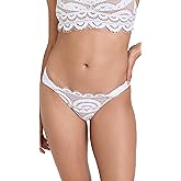 PQ Swim Women's Water Lily Lace Fanned Bikini Bottoms - Low Rise, Cheeky Coverage - Teeny