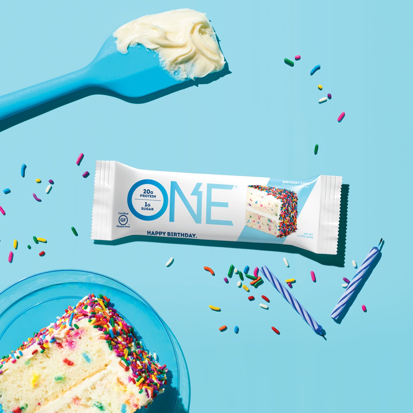 ONE Protein Bars, Birthday Cake, Gluten Free Protein Bars with 20g
