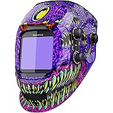 ARCCAPTAIN Auto Darkening Welding Helmet, 3.94"X3.66" Large Viewing Screen True Color Welding Hood with 4 Arc Sensor Solar Powered, Wide Shade 4-5/5-9/9-13 Welding Mask (Cthulhu)