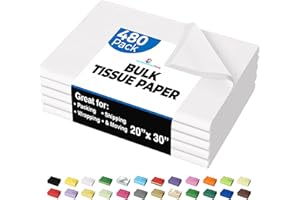 480 Pcs White Tissue Paper - 20" x 30" Packing Paper Sheets for Moving - Newsprint (White) - Crown Display