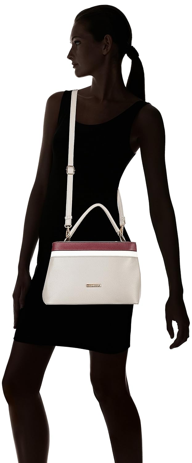 caprese philis women's satchel (smoke, maroon and white) ()