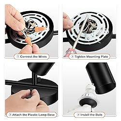 LED Track Lighting Fixtures Ceiling, Black 3-Light