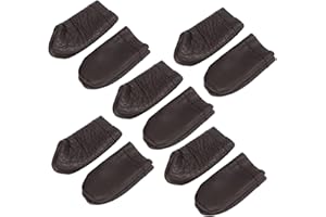 Lwuey Felting Finger Guard, Leather Thumb Protector Cowhide Needle Thimble Index Comfortable Flexible Guards Gloves Lightweight Reusable Tools for Hand Craft Sewing Needlework Handmaking 10PCS