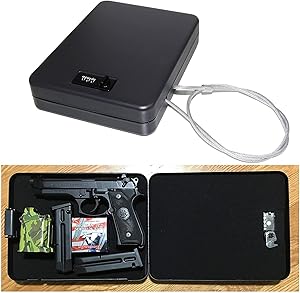 Pack of 2 X-Large Size Handgun Safe Vault Security Pistol Safety Case Combination Lock Box (Combo XL /2PCS)