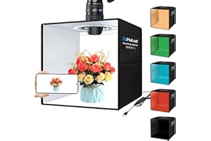 PULUZ 12x12 inch Professional Light Box Photography, Portable Folding Dimmable Shooting Tent Kit with CRI >95 White Lighting 
