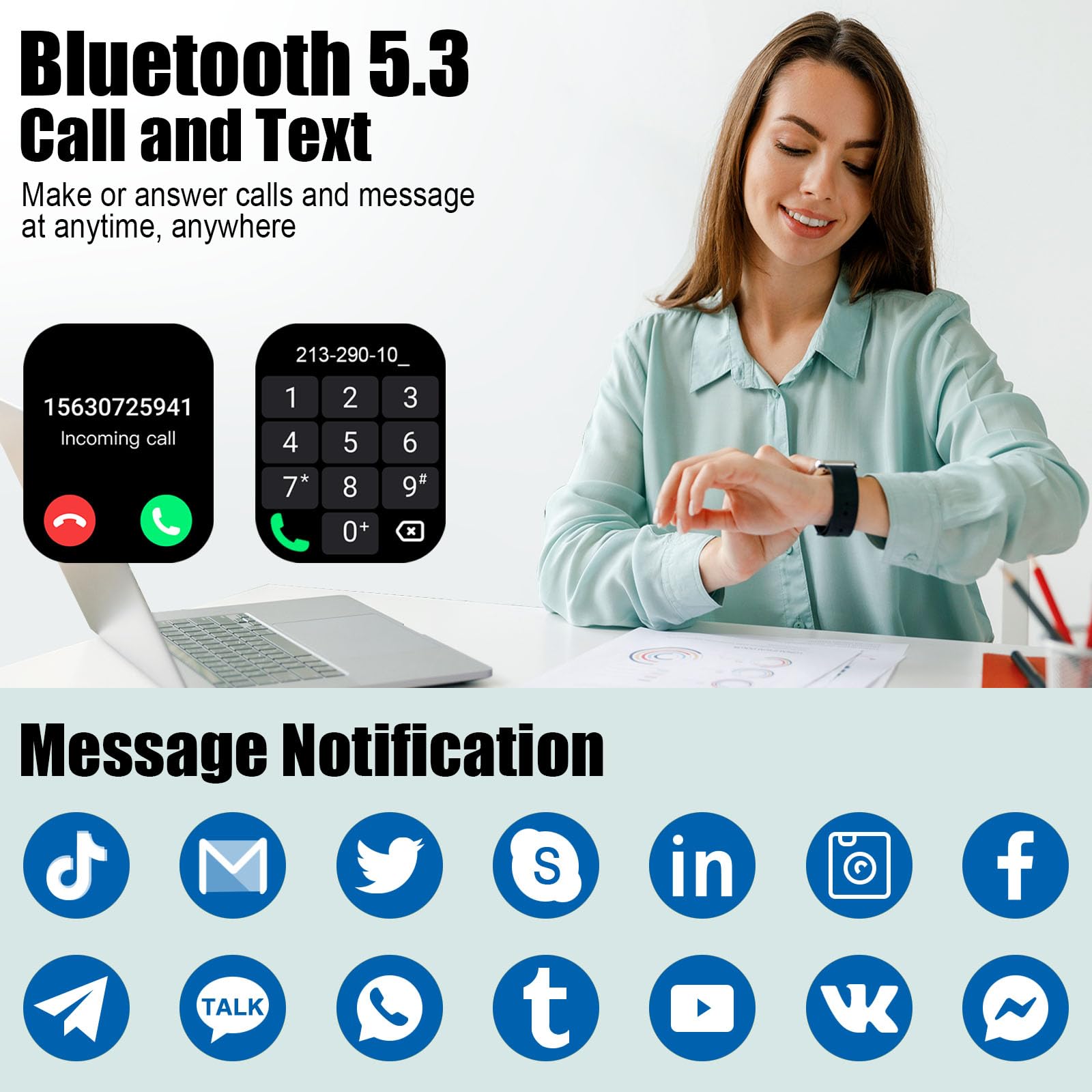 2025 Smart Watch for Men Women (Answer/Make Call), 1.96